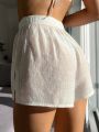 SHEIN Swim Basics Women'S Elastic Waist Cover Up Shorts