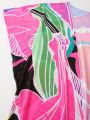 SHEIN Swim Vcay Full-Printed Vacation Style Kimono Dress