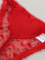 3pcs/Set Women'S Heart Shaped Lace Thongs