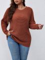 Plus Batwing Sleeve Buttoned Back Sweater