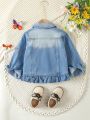 Little Girls' Comfortable Embroidered Denim Jacket