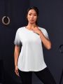 Daily&Casual Plus Size Ombre Color Short Sleeve Athletic T-Shirt