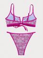 SHEIN Swim SXY Ladies' Floral Lace Bikini Set