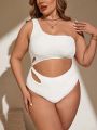 SHEIN Swim Basics Plus Size Hollow Out One-Piece Swimsuit