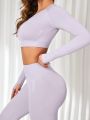 Women'S Single-Color Elastic Comfortable Sports Suit