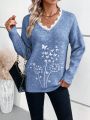 Women's Butterfly Embroidered Lace Sweater