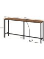 SUPERJARE Console Table with Outlet, 63 Inch Sofa Table, Narrow Entryway Table, Skinny Hallway Table