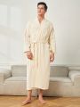 Men's Solid Color Bathrobe