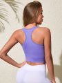 Yoga Basic Solid Color Slim Fit Sports Tank Top