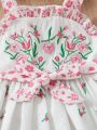 Young Girls' Fashionable Embroidery Decor Cute Dress