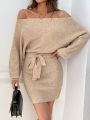 SHEIN Privé Batwing Sleeve Bodycon Sweater Dress