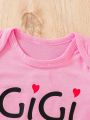 Baby Girl Heart & Slogan Graphic Bodysuit