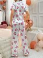 Women's Satin Digital Printed Pajama Set