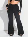 SHEIN SXY Women's Solid Color Casual Flared Pants