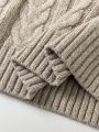 Men Turtleneck Cable Knit Sweater