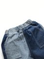 Baby Boys' Street Style Soft Denim Patchwork Jeans With Washed Design