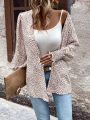 Women'S Casual Lantern Sleeve Regular Jacket With Random Pattern