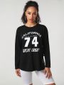 Dwi widiyanto Women's Long Sleeve T-shirt With Letter Printing