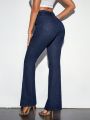 Women's High Waist Flared Jeans With Belt