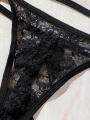 Pure Desire Ladies' Solid Color Sexy Lace Thong Panties