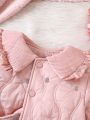 Baby Girls' Pink Embroidered Padded Jacket