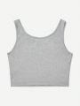 Notched Neck Crop Sleep Tank Top