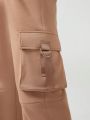 Cacao Bloom Solid Flap Pocket Sweatpants