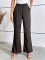 SHEIN Essnce Women's Solid Color Suit Pants