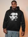 Manfinity LEGND Men Plus Figure Graphic Drawstring Hoodie