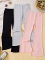 Tween Girl 3pcs Solid Flare Leg Pants