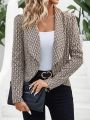 SHEIN Clasi All-over Print Lapel Collar Women's Blazer