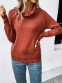 SHEIN Essnce Solid Cowl Neck Raglan Sleeve Sweater