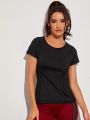 Topstitching Round Neck Sports Tee