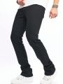 Men's Loose Fit Straight Leg Jeans With Slant Pockets