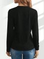 Women's Long Sleeve T-Shirt With Sparkling Rhinestones