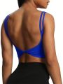 Solid Twist Backless Sports Tank Top