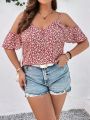 SHEIN LUNE Plus Size Off Shoulder Floral Cami Top