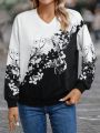 Floral Print Drop Shoulder Sweatshirt