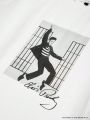 Elvis Presley X SHEIN Portrait Print Short Sleeve T-Shirt