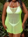 SHEIN Swim SXY Plus Size Solid Color Nightgown