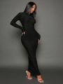SHEIN SXY Women's Half Turtleneck Slim Fit Dress