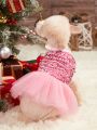 PETSIN Petsin Pink Glitter Princess Tulle Skirt, Suitable For Cats And Dogs, Perfect For Party Dressing Up