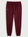 Manfinity Men's Solid Color Fleece-Lined Drawstring Waist Sweatpants