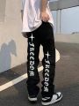 Men Letter Graphic Drawstring Waist Sweatpants