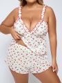 Plus Size Sexy Printed Pajama Set