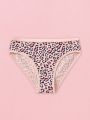 Tween Girl 5pack Leopard & Heart Print Contrast Letter Tape Brief