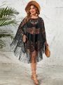 SHEIN Swim BohoFeel Plus Size Women'S Lace Loose Cover Up