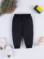 Baby Boys' Casual Solid Color Elastic Waist Sports Pants, Spring/Summer