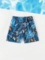 Boys' Tropical Printed Swim Trunks For Big Kids