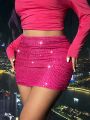 SHEIN ICON Plus Size Sparkling Skirt